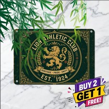 Lisbon Athletic Soccer Lion Sign Portuguese Football Club Metal Tin Plaque picture