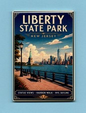 LIBERTY STATE PARK NEW JERSEY TRAVEL POSTER *2X3 FRIDGE MAGNET* STATUE LIBERTY picture