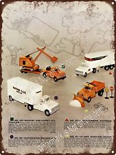 1958 Tonka Toy Moving Van Service Truck Thunderbird Shovel Metal Sign 9x12