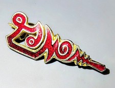 Vintage Thai Amulet Pin Luang Phor Samniang Na Rucha Yantra Red Enamel Brass picture
