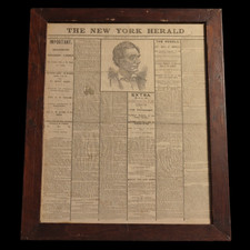 1880s Reprint Abraham Lincoln Assassination 1865 New York Herald Grain-O Coffee picture