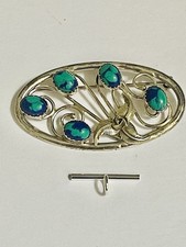 VTG NATIVE AMERICAN Navajo Shirley Henry STERLING AZURITE brooch PIN PENDANT picture