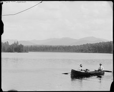 Photo:Adirondack Mts NY Cold Brook Mtn State Bridge Canoe Boating 1900s picture