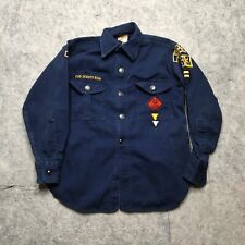 Vintage Boy Scouts Cub Scouts Uniform Boys Large L Blue Denver Den 1 Patches 50s picture