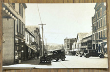 RPPC Broadway Street View Farmington Maine ME 1920s Antique Car Postcard VTG picture