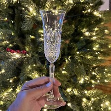 MIKASA Kingsley Crystal Champagne Toasting Flutes Set Of 2 Rare Elegant VTG picture