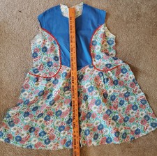 Vintage Feedsack Fabric Dress Apron Project Unfinished Homemade picture