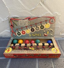 Vintage C-7 NOMA GLO-Ray Christmas Light Set in Original Box 1940s 50s WORKS picture