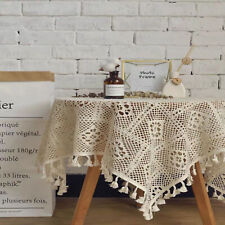 Vintage Hand Crochet Doily Square Lace Table Topper Cloth Mats Doilies 23inch picture