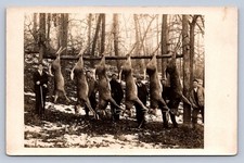 J87/ Interesting RPPC Postcard c1910 Deer Hunting Trophy Men Rifles 469 picture