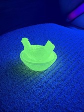 Mini Hen On Nest GLOWS 3” X 2.5” Tiny Masterpiece New In Box picture
