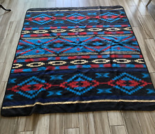 Vintage Southwestern Blanket Reversible Aztec 79.5