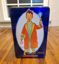 2000 Snickers Norman Rockwell Limited Edition Christmas Tin Canister Circa 1949 picture