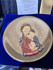 “Tranquility” Collector Plate Schmid By Sister Berta Hummel 24K Gold COA NIB picture