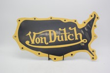 Vintage 1995 Von Dutch Metal Sign US Map Pinstripe Automotive Garage Decor picture