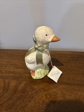 Vintage Teena Flannel Paper Mache Duck Figurine  picture