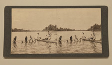 Michigan Stereoview Photo Bathers at Woodland Park near Paw Paw picture