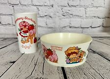 Vintage 80’s Deka Plastic Strawberry Shortcake Cup And Bowl picture