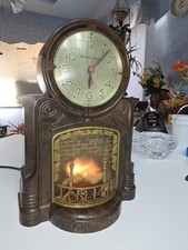 Mid-Century Mastercrafters Fireplace Clock Model 272 Electric.  picture