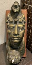 Vintage Hand Carved Bronze Mayan King Head Portrait picture