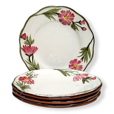 4Pc Set Vintage Stangl Pink Cosmos Floral Ceramic Dessert Plates 6
