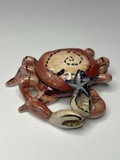 Blue Sky Clayworks Heather Goldminc Ceramic Lidded Crab Tealight Holder Vintage picture