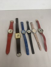 Variety Six Vintage Watches 4 Mickey And 1 Cinderella and Misc. Not Working picture