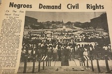 1968 African American ￼Demand Civil Rights holding bricks newspaper scrapbooking picture