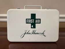 Vintage John Hancock Metal First Aid Kit  (*RARE*) - Wall Mountable - Very Cool picture