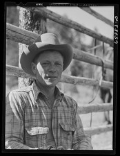 Photo:Bitterroot Valley Montana Cowboy Portrait 1942 Rancher Western Hat picture