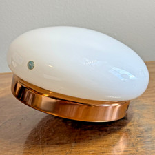 NOS Opaline Shade Imperialites Copper Ceiling Flush Mount Light Fixture MCM 8