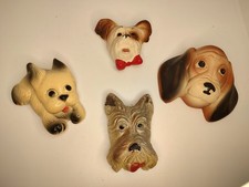 Vintage Mid-Century Chalkware Dog Wall Plaques 4 picture