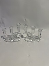 Vintage Pair (2) of Buder Bleikristall 3 Arm 24% Lead Crystal Candelabra picture