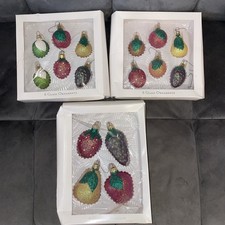 Vintage 2002 Glitter Fruit Target Christmas Ornaments Holiday Decor Set Of 16 picture