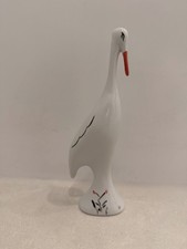 Vintage 1960s Aquincum Style Porcelain Goose Figurine Hand Painted MCM picture