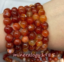 10mm bead Wholesale 10Pcs top carnelian red agate stone 7.5'' Crystal Bracelet picture