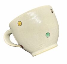 Colorful Polka Dot Studio Pottery Ceramic Demitasse Espresso Cup Mug Signed picture