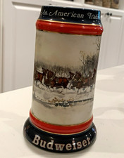Budweiser 1990 Collector’s Series Beer Stein “An American Tradition” Clydesdales picture