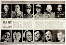 Vintage WWII Magazine Print Hitler's Generals Rommel Guderian Propaganda B&W picture