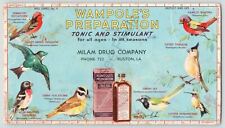 Advertisement Ink Blotter Birds Wampole's Preparation Tonic Stimulant Ruston La picture