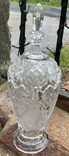 VINTAGE BEYER BLEIKRISTALL LEAD CRYSTAL PEAR HARVEST COVERED JAR SWEET DISH picture