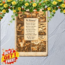 Historic Wartime Production Poster Sign 8x12 Patriotic Factory Metal Plaque picture