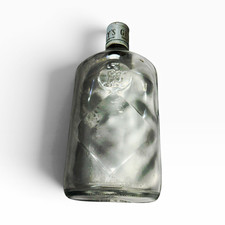 Vtg Gilbey's Clear Glass Liquor Bottle, One Pint Volume, Transparent Clear Color picture