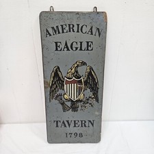 Rare Antique American Eagle Tavern Wood Sign 1798 By American Antiquities  picture