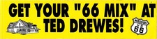 Vintage Ted Drewes Route 66 Bumper Sticker St Louis Missouri picture