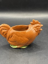 Ceramic brown rooster made in Canada camp Belton Small Chip On Tail picture