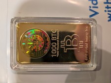 Bitcoin Bit Bar Crypto 1000 BTC GP Gold Plated Bar Collector’s Edition picture