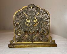 antique 1800's Victorian gilt bronze griffin expandable bookend book shelf caddy picture