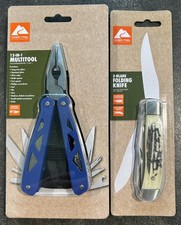 NIP Ozark Trail Lot w/ 12-in-1 Multitool & 2-Blade Folding Knife Stag Finish NEW picture