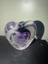Zellique Studios Polito 1993 Signed Purple Heart Shaped Perfume Bottle picture